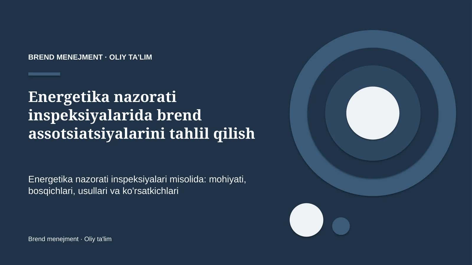 Energetika nazorati inspeksiyalarida brend assotsiatsiyalarini tahlil qilish