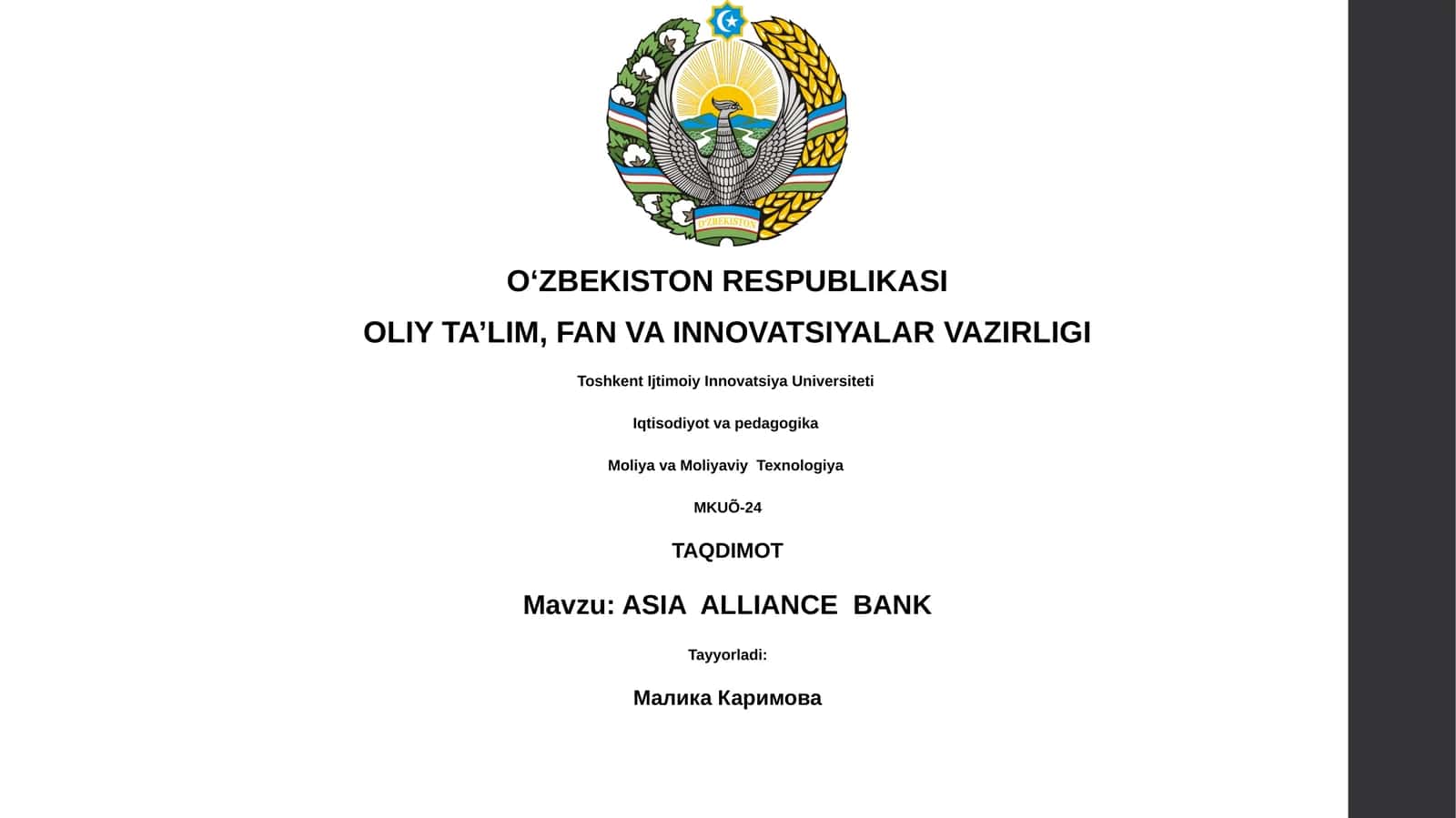 ASIA ALLIANCE BANK