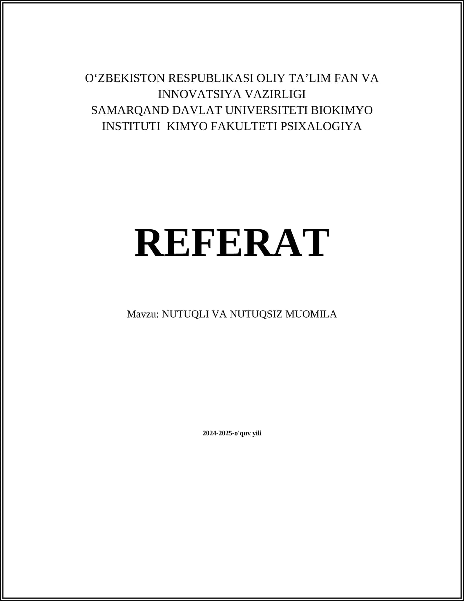 NUTUQLI VA NUTUQSIZ MUOMILA