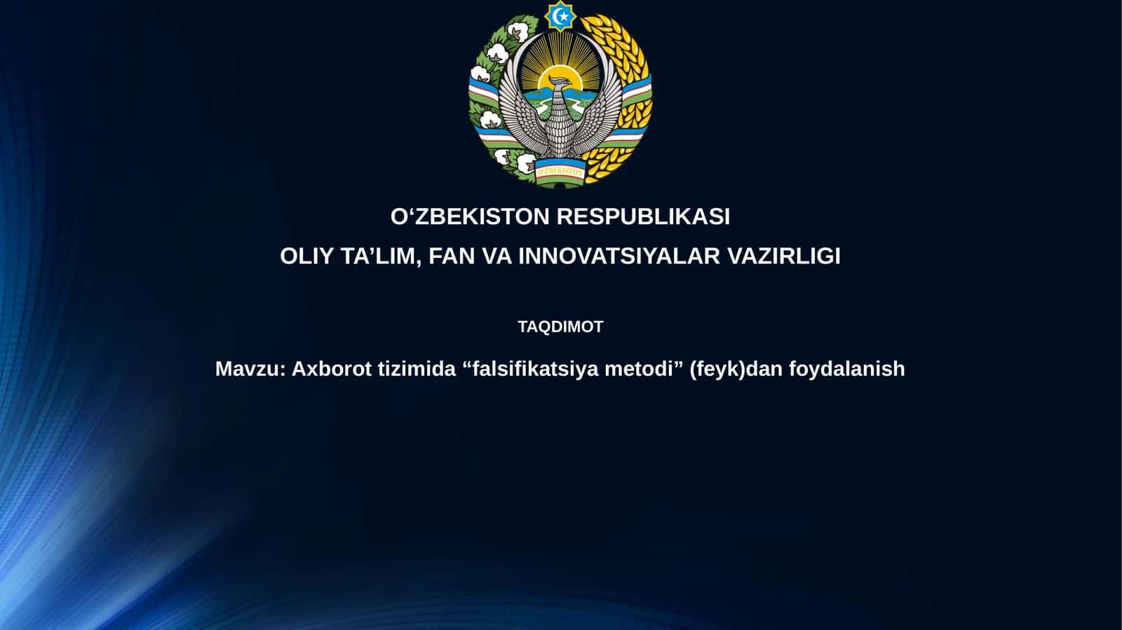 Axborot tizimlarida Soxtalashtirish Usullari