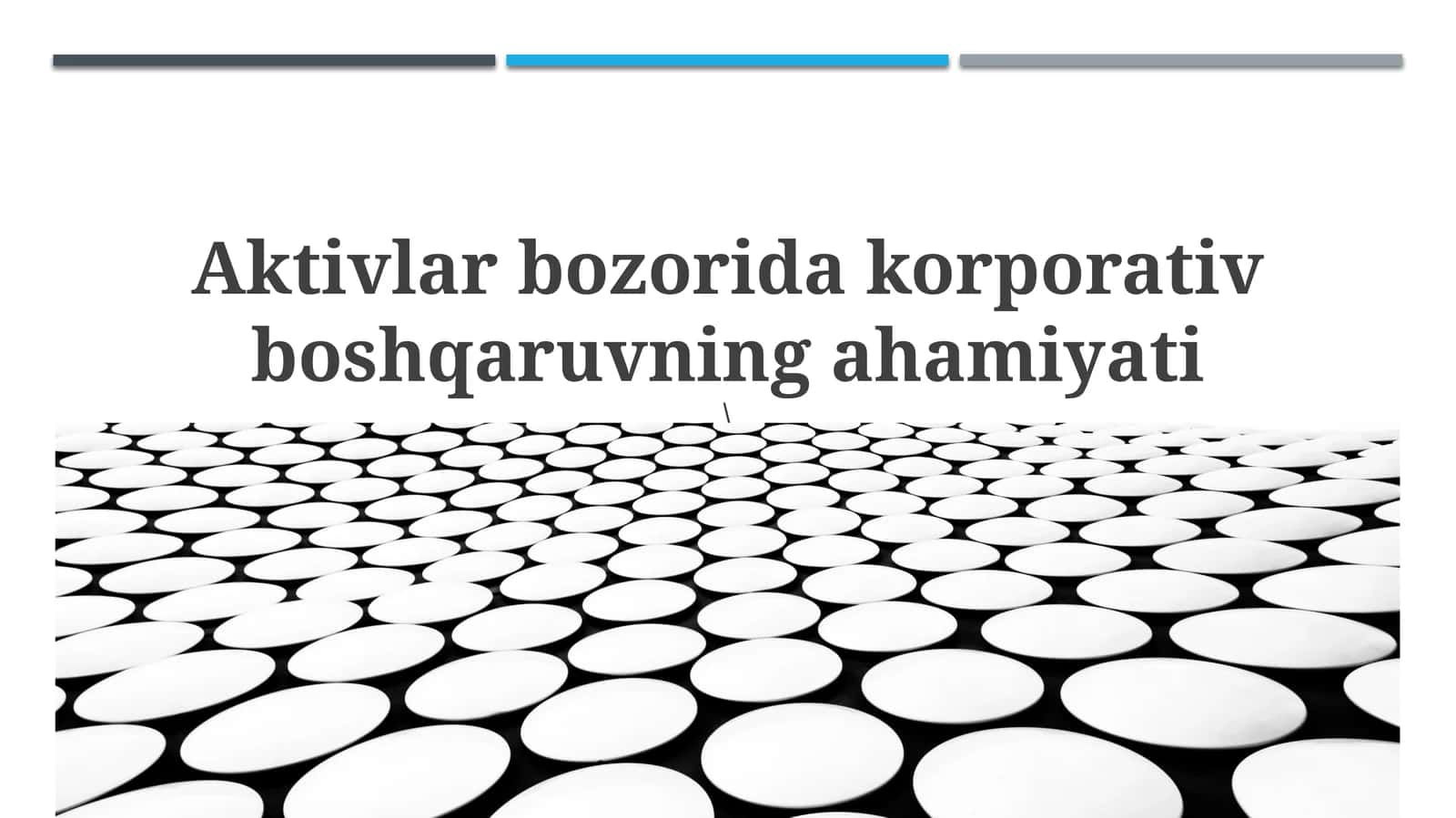 Aktivlar bozorida korporativ boshqaruv