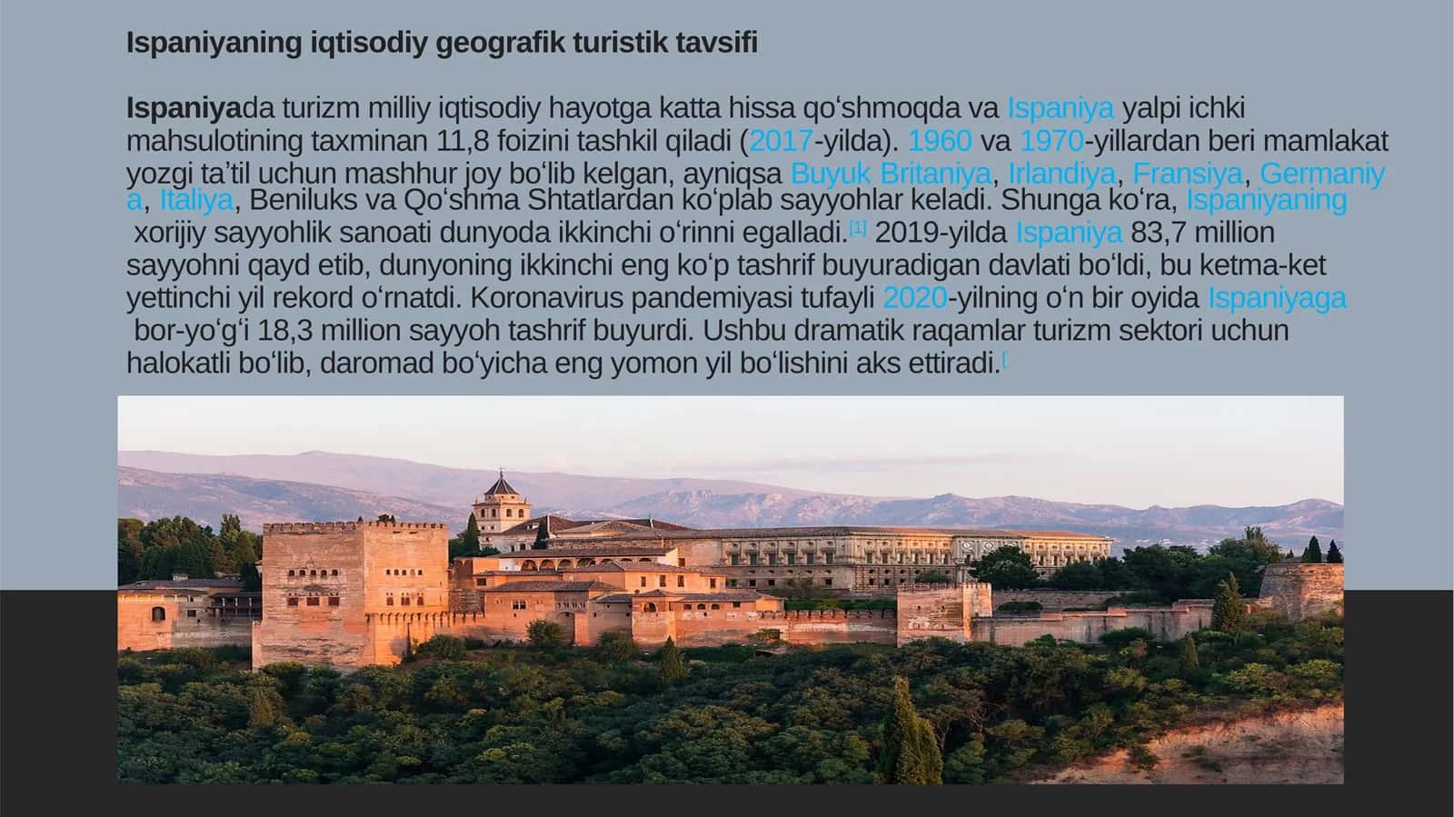 Ispaniya va uning iqtisodiy geografiyasi