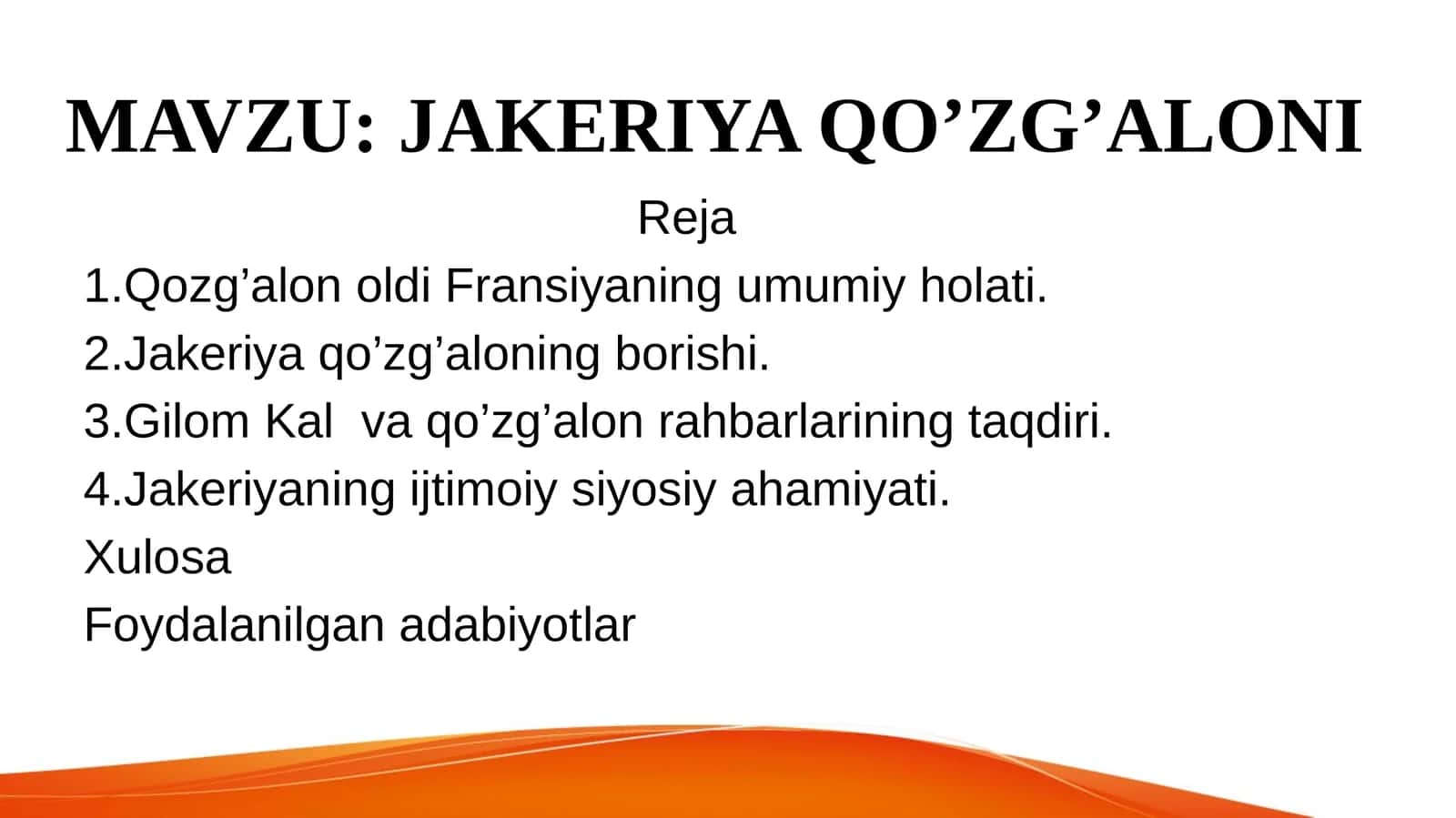 JAKERIYA QO’ZG’ALONI