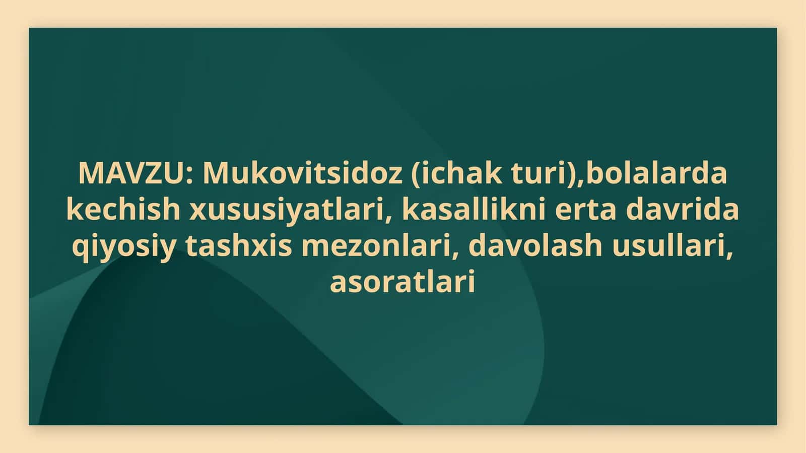 Mukovitsidoz (ichakturi)