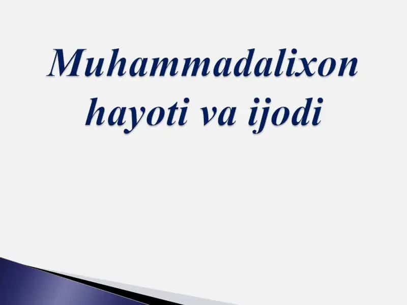 Qo‘qon xoni Muhammadalixon