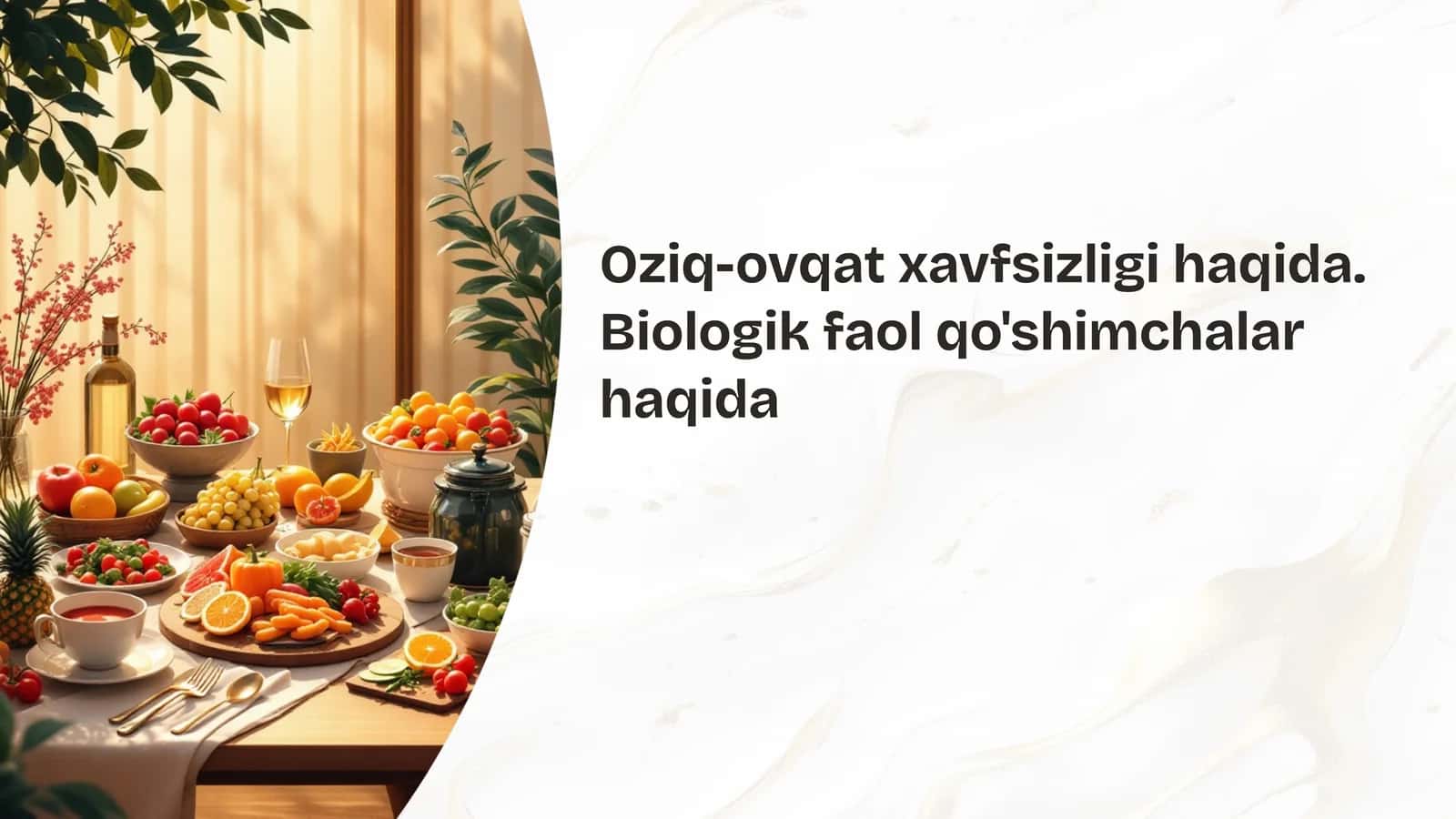 Oziq-ovqat xavfsizligi haqida. Biologik faol qo'shimchalar haqida