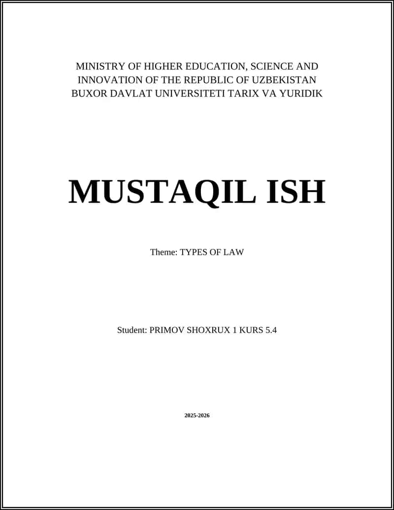 Types of Law