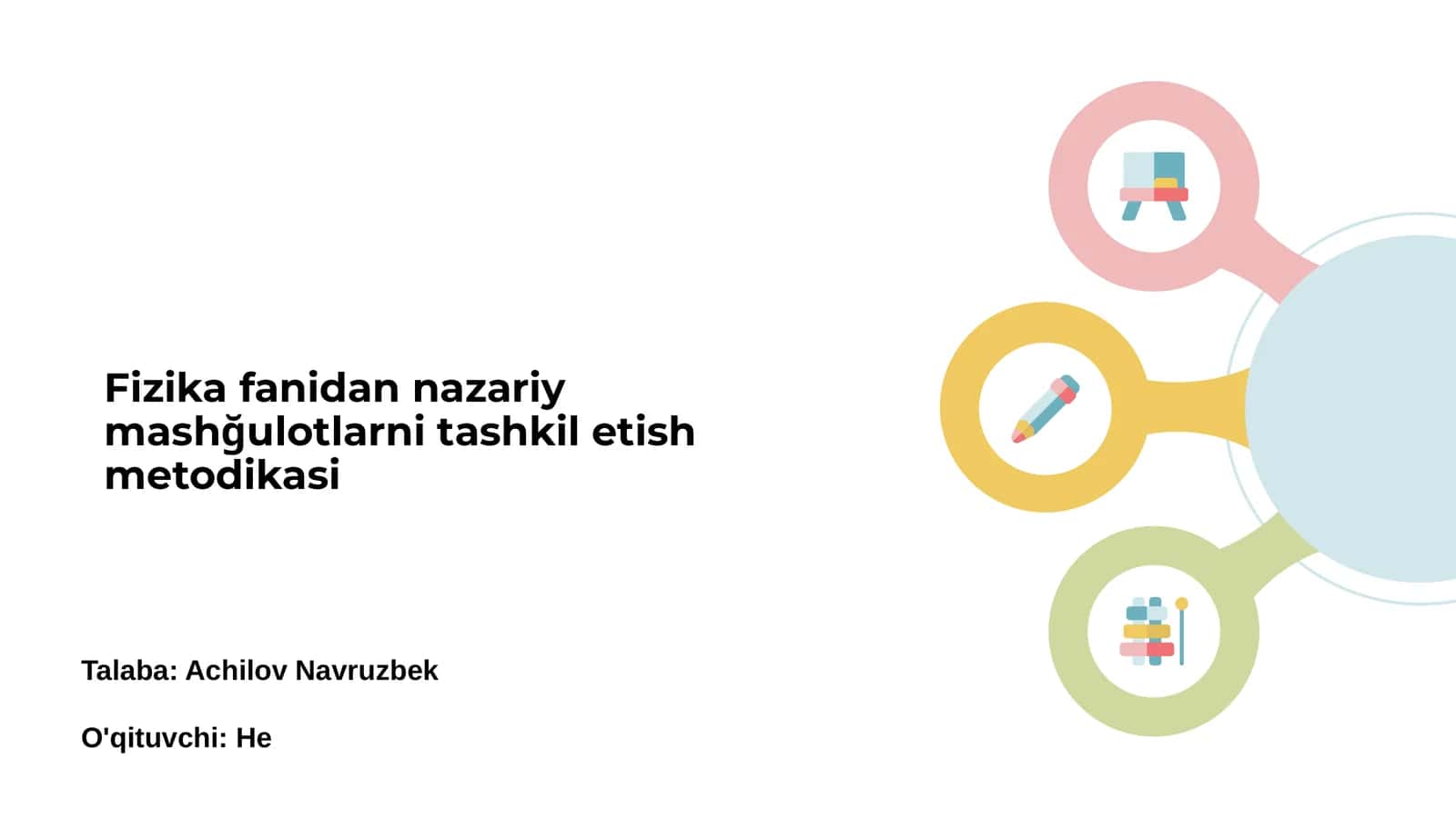 Fizika fanidan nazariy mashğulotlarni tashkil etish metodikasi
