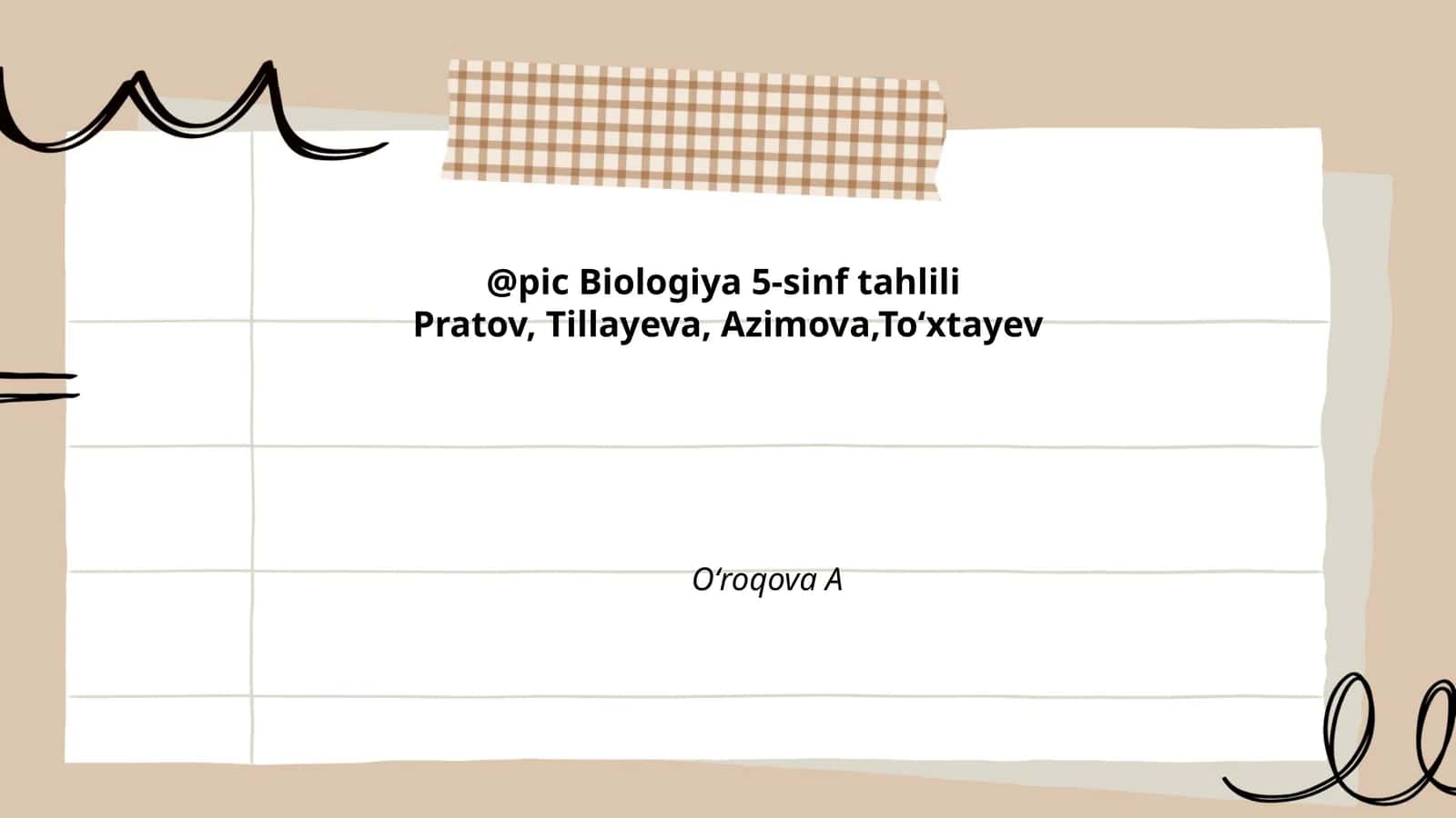 Biologiya 5-sinf tahlili