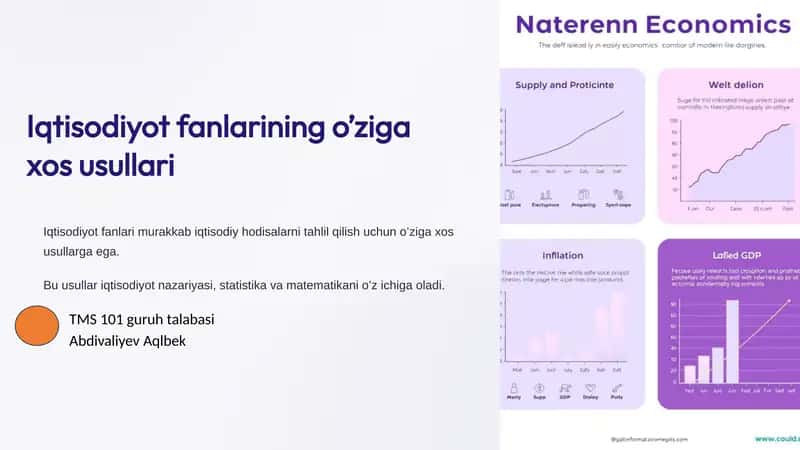 Iqtisodiyot fanlarining o’ziga xos usullari