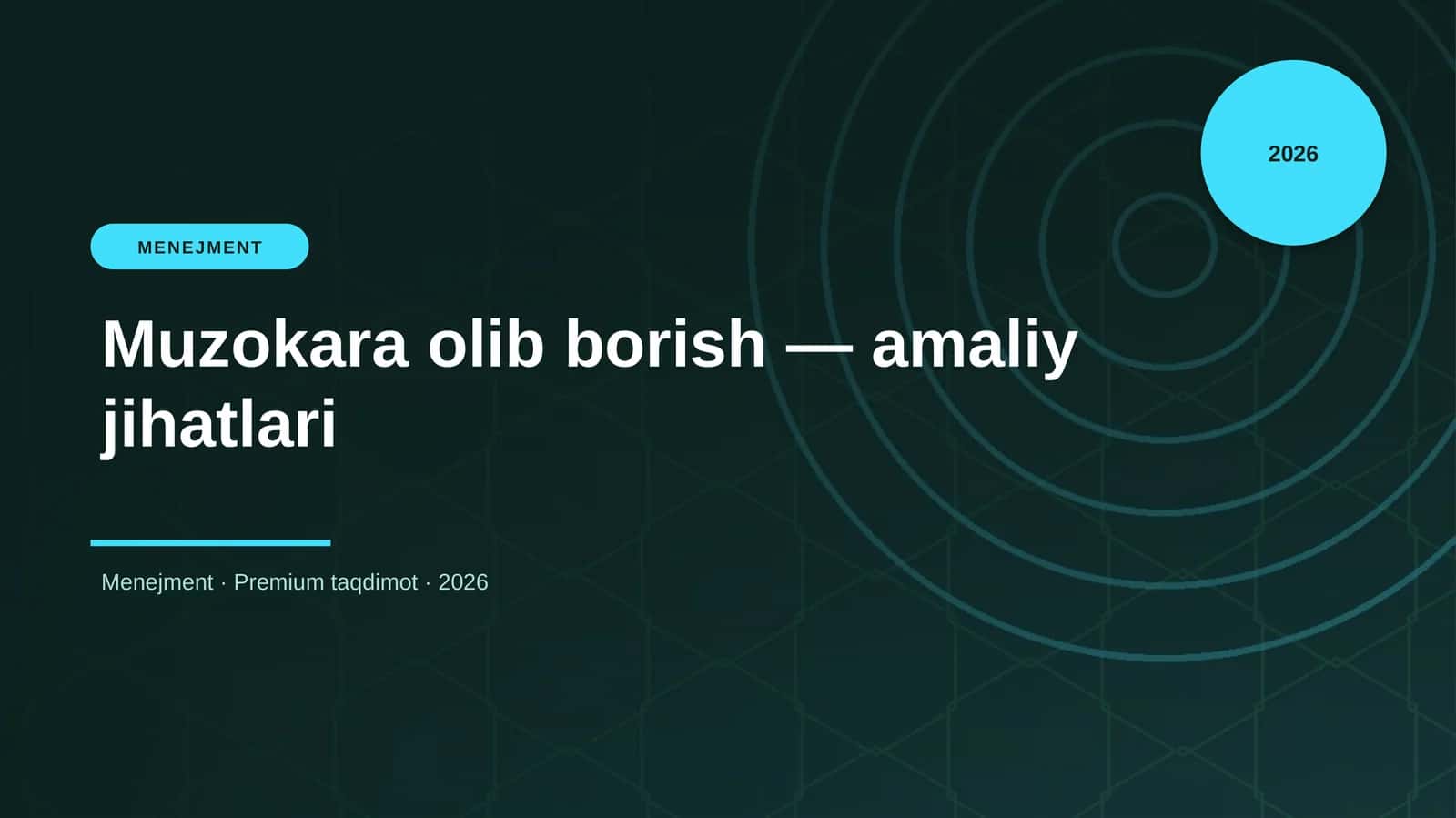 Muzokara olib borish — amaliy jihatlari