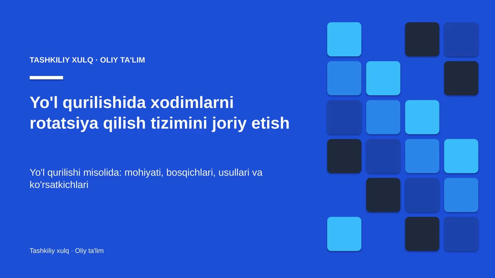 yo'l qurilishida xodimlarni rotatsiya qilish tizimini joriy etish 6232