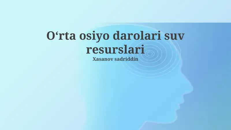 Oʻrta osiyo darolari suv resurslari