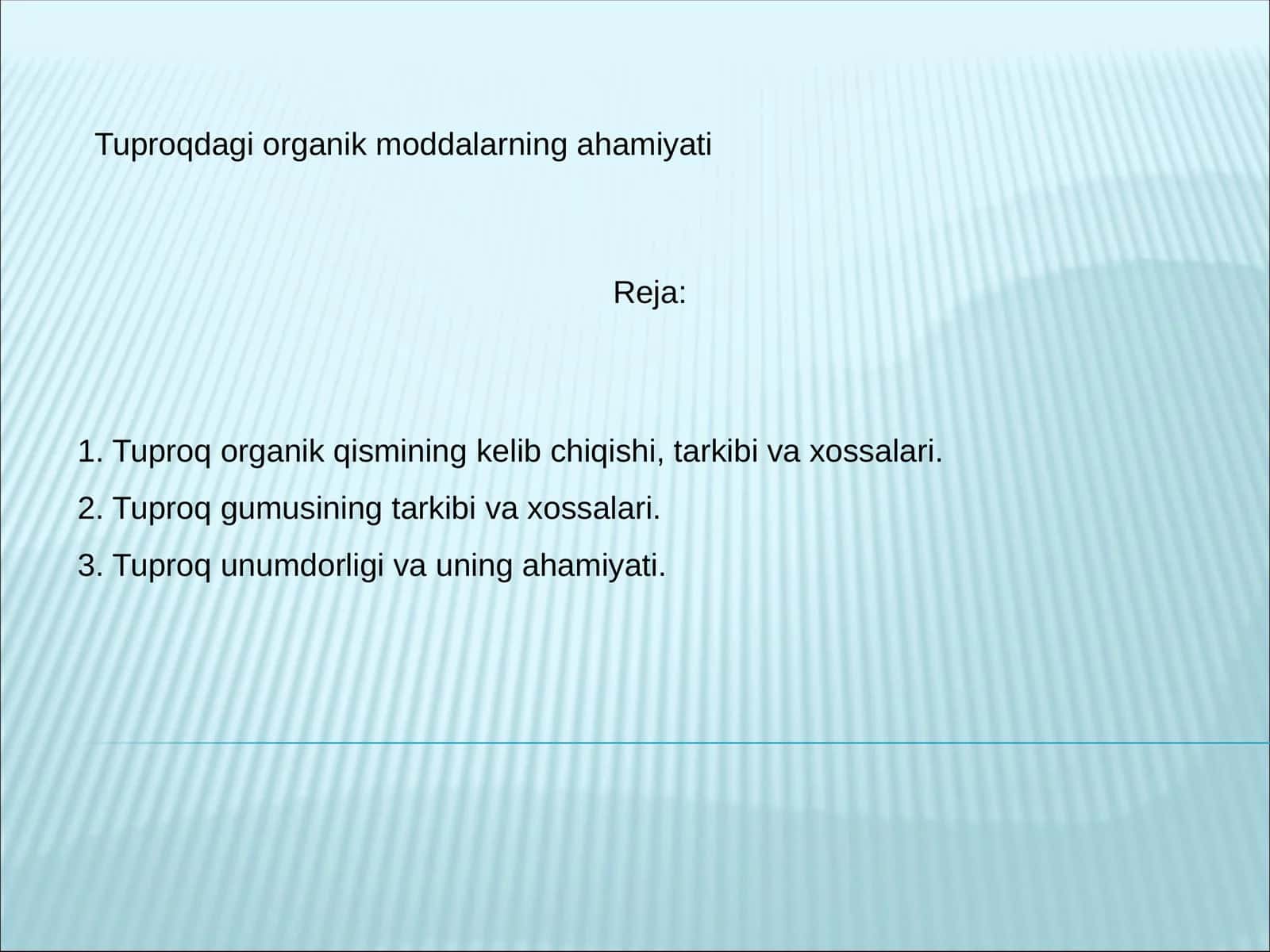 Tuproqda organik moddalar