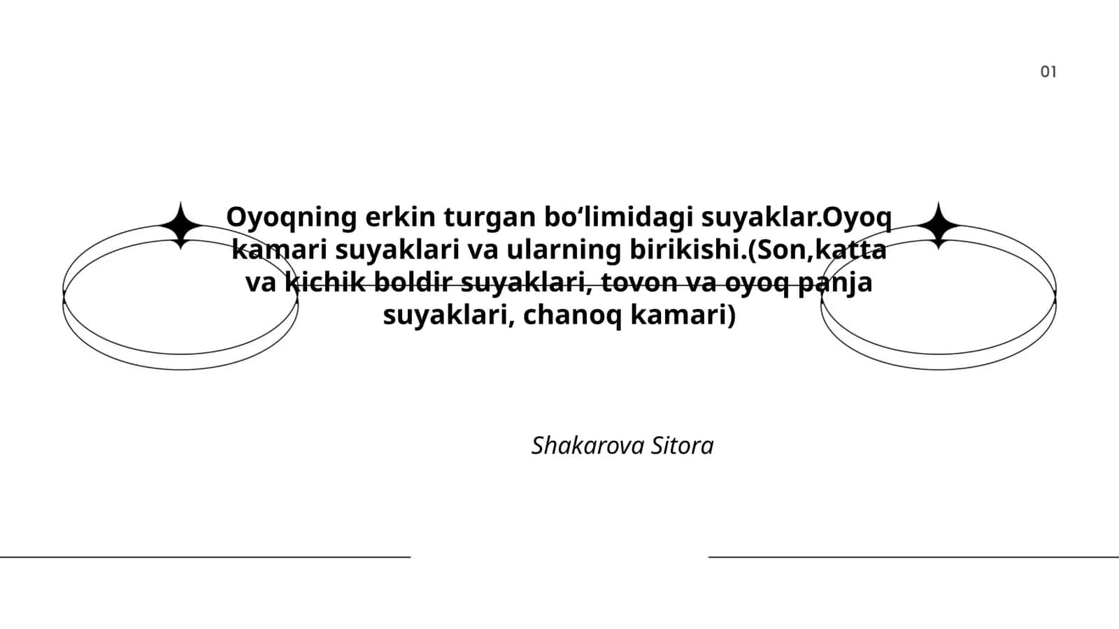 Oyoqning erkin turgan boʻlimidagi suyaklar