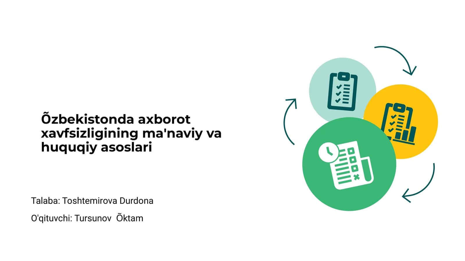 Õzbekistonda axborot xavfsizligining ma'naviy va huquqiy asoslari