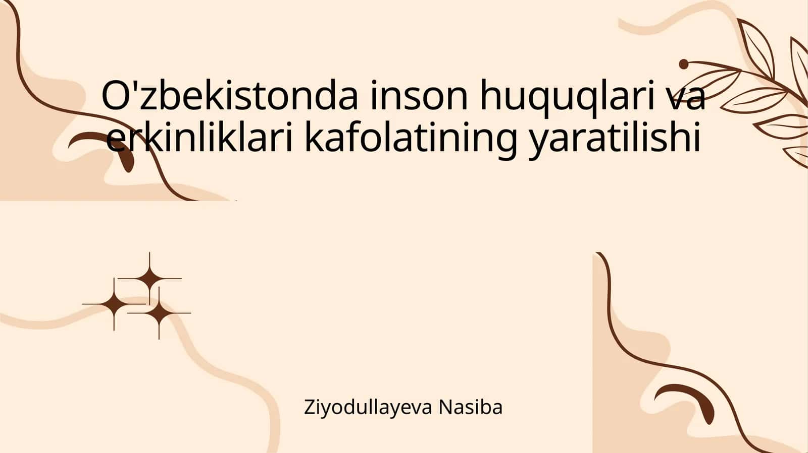 O'zbekistonda inson huquqlari va erkinliklari kafolatining yaratilishi
