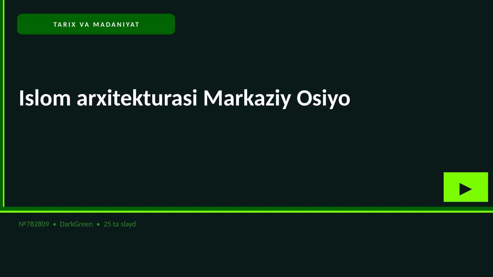 Islom arxitekturasi Markaziy Osiyo