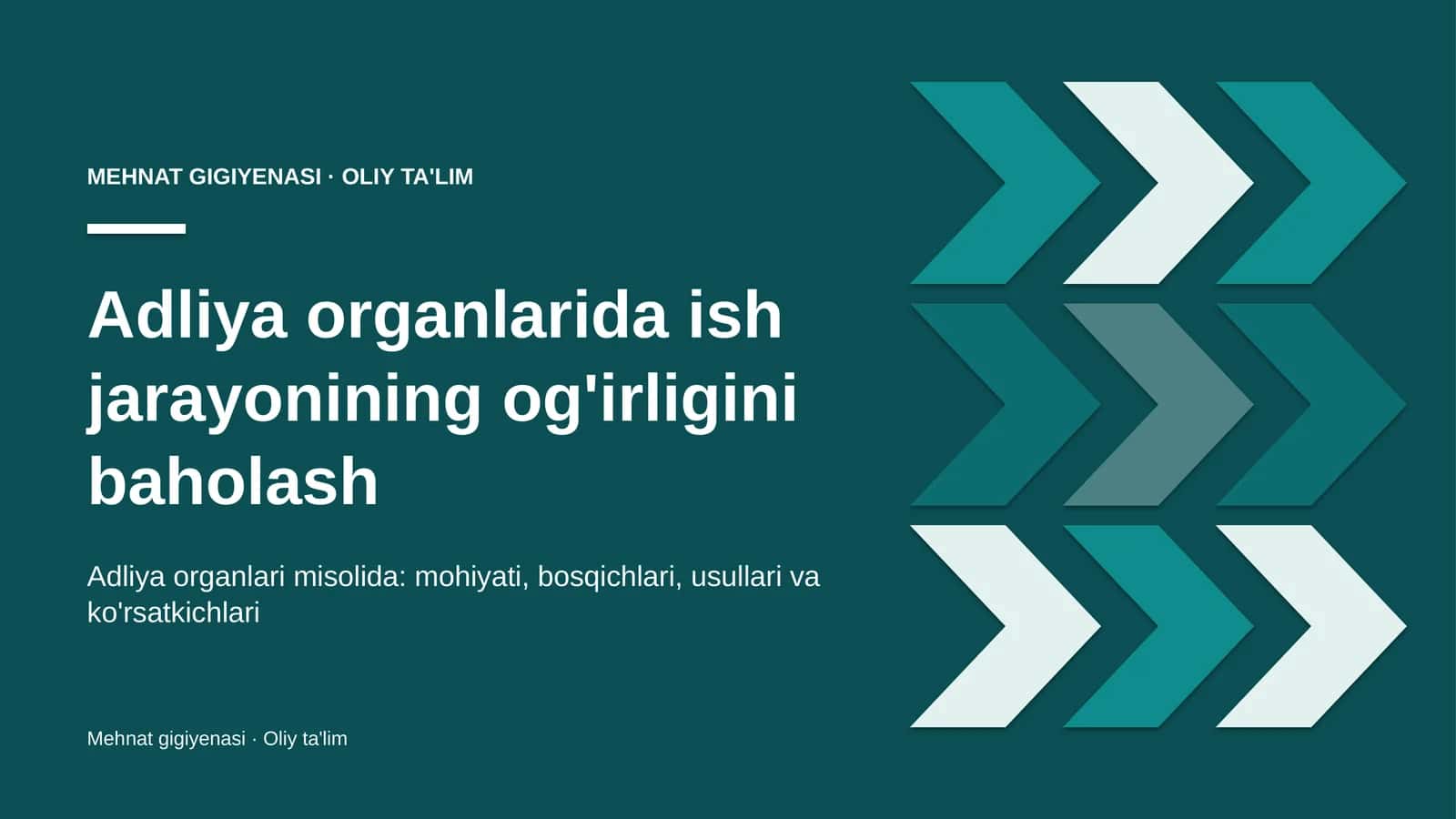 Adliya organlarida ish jarayonining og'irligini baholash