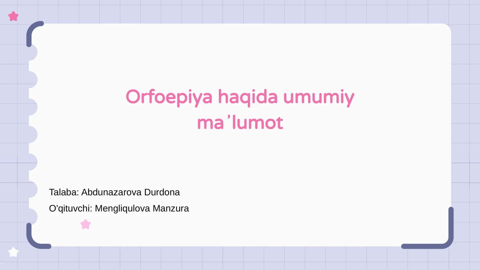 Orfoepiya haqida umumiy maʼlumot