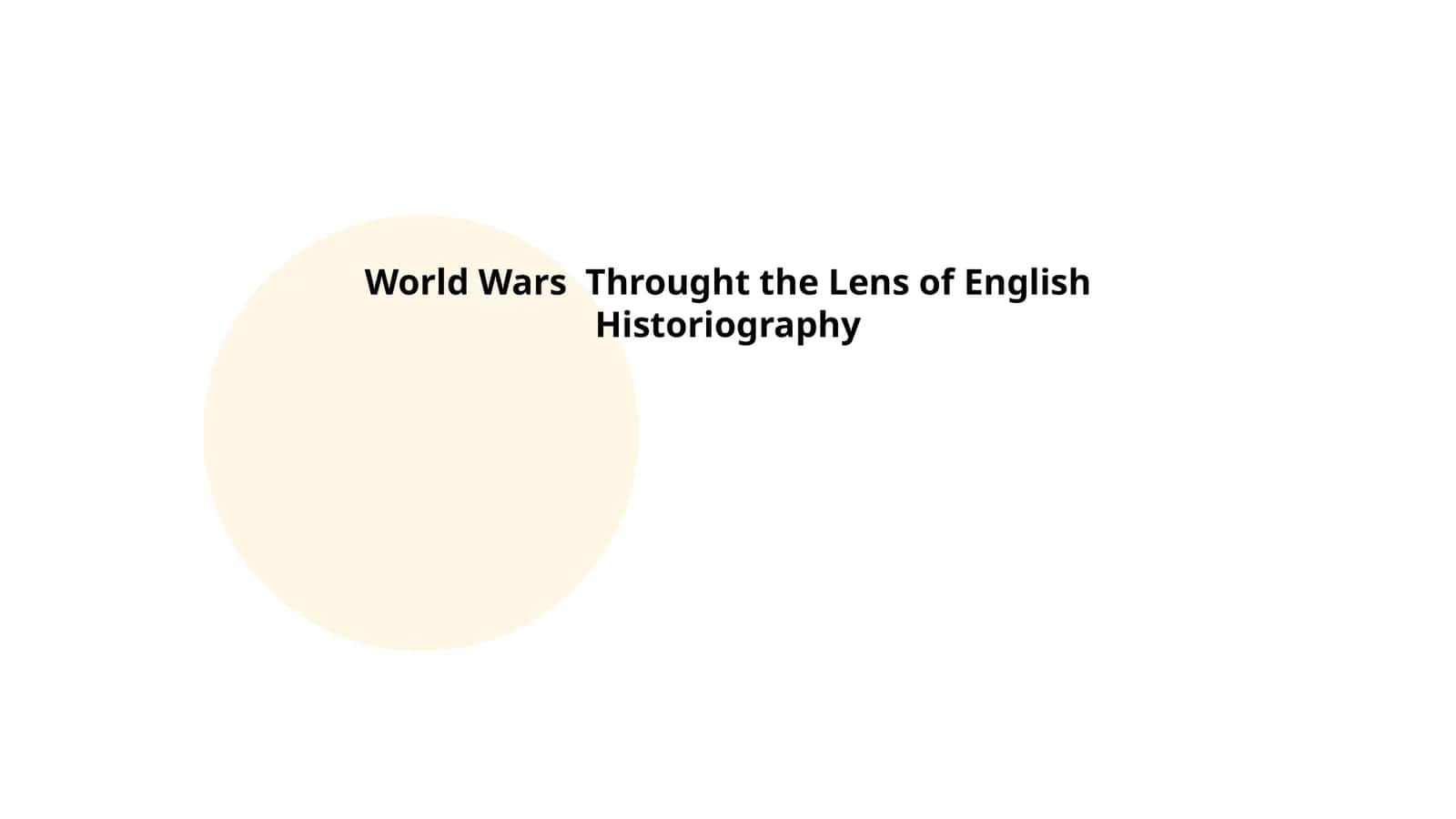 World Wars Throught the Lens of English Historiography
