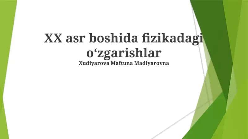 Klassik Fizikaning Yemirilishi