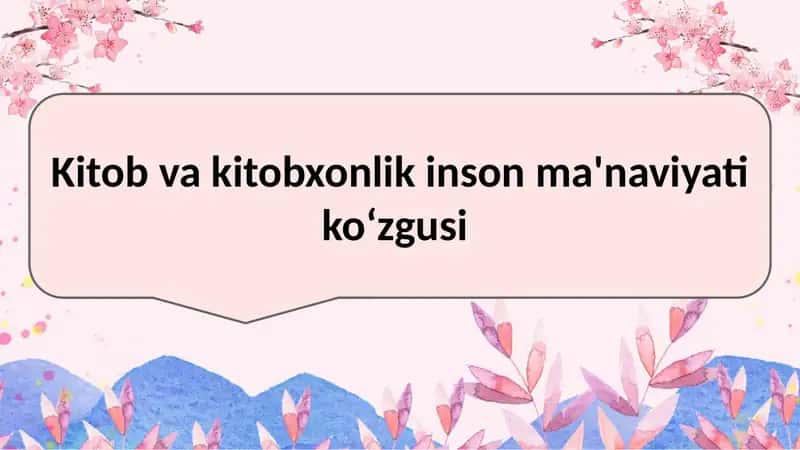 Kitob va kitobxonlik