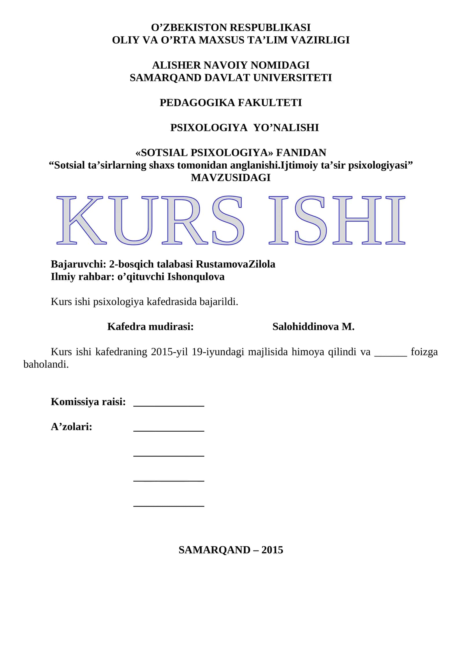 Sotsial ta’sirlarning shaxs tomonidan anglanishi.Ijtimoiy ta’sir psixologiyasi