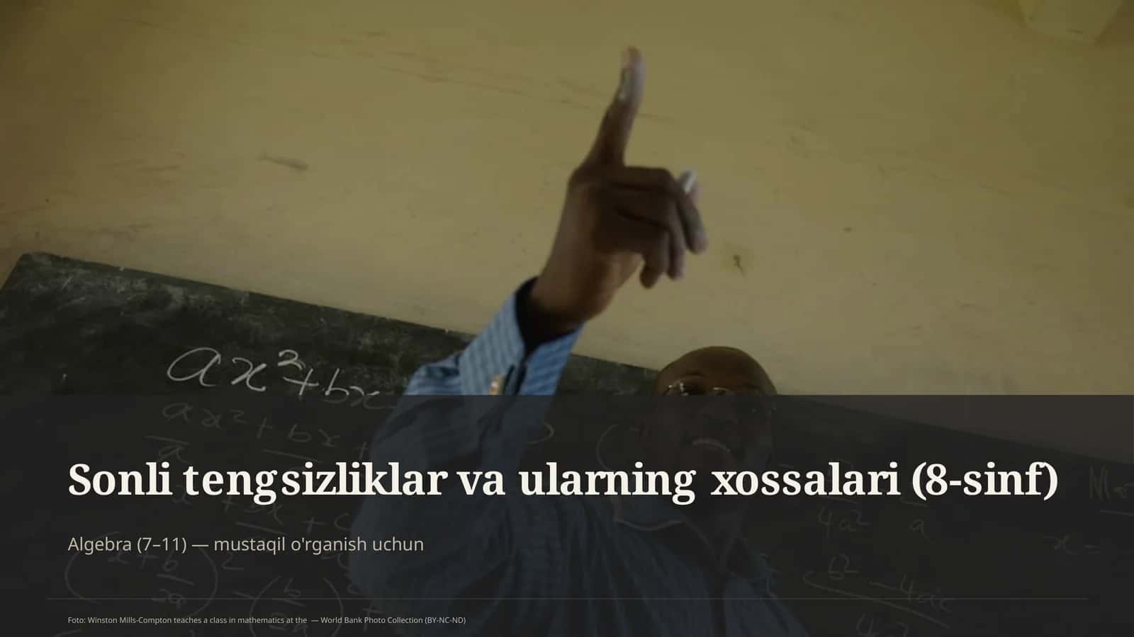 Sonli tengsizliklar va ularning xossalari (8-sinf)