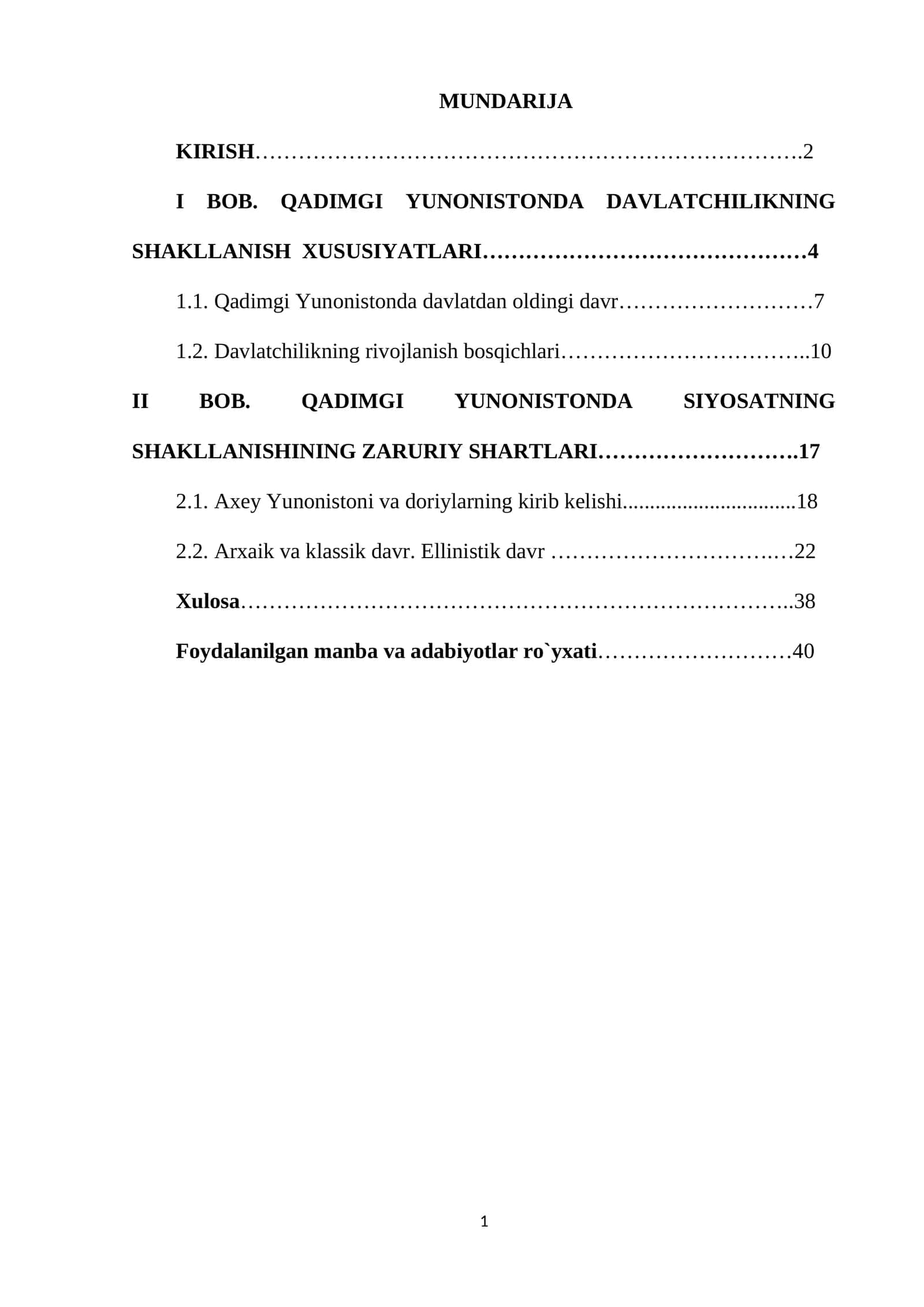 Qadimgi Yunonistonda davlatchilikning shakllanish xususiyatlari