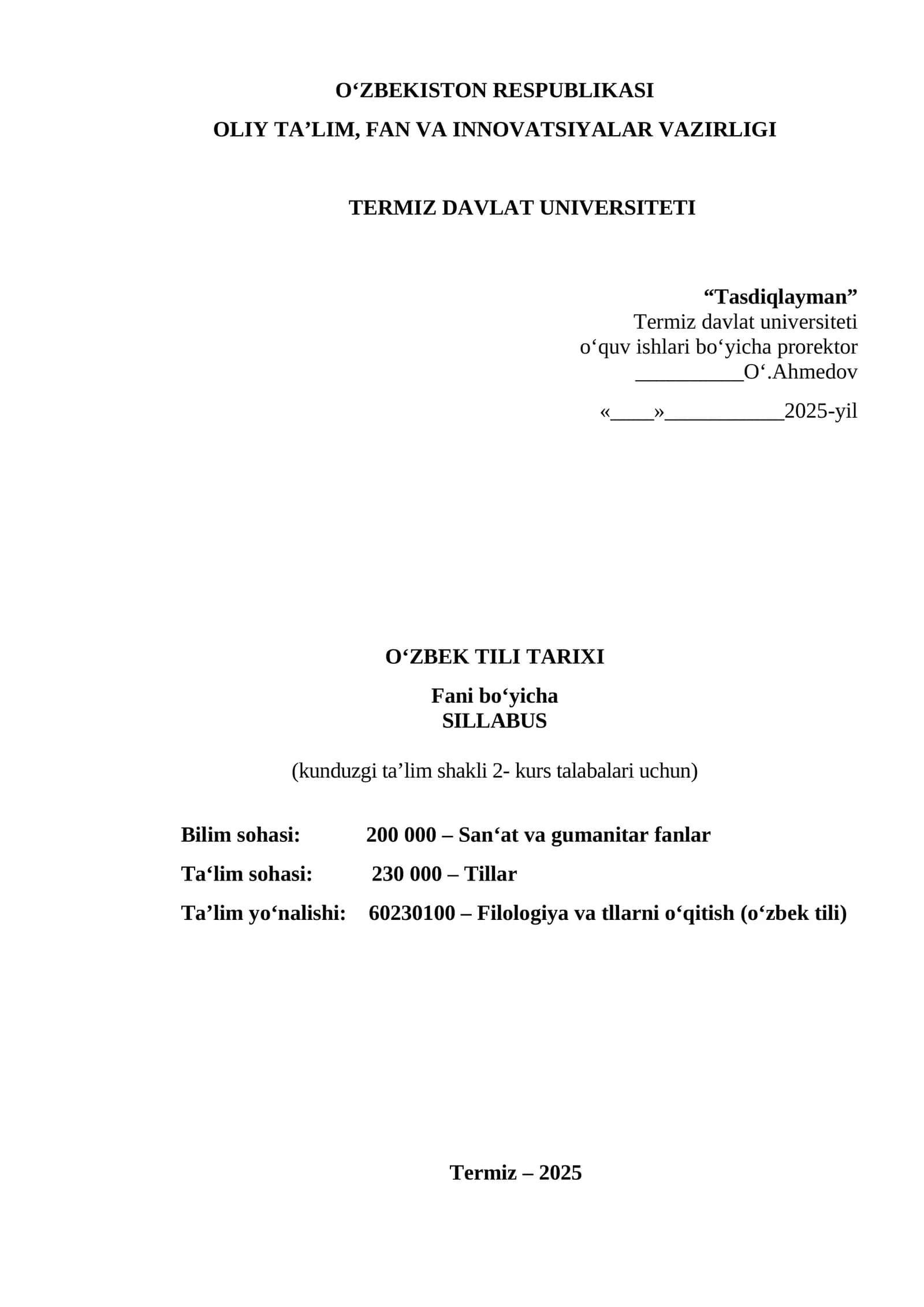 Oʻzbek tili tarixi