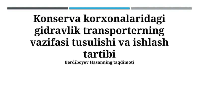 Gidravlik Tashuvchilarning Vazifasi