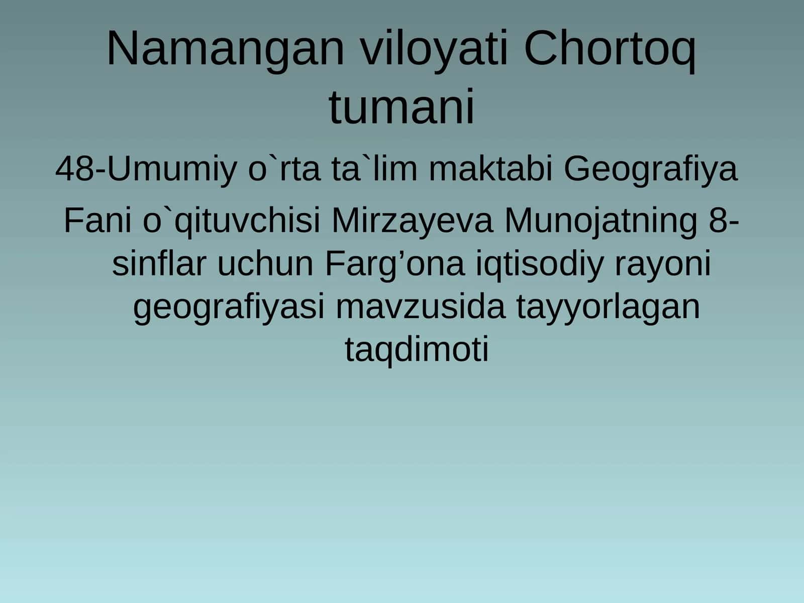 Farg’ona iqtisodiy rayoni gеografiyasi