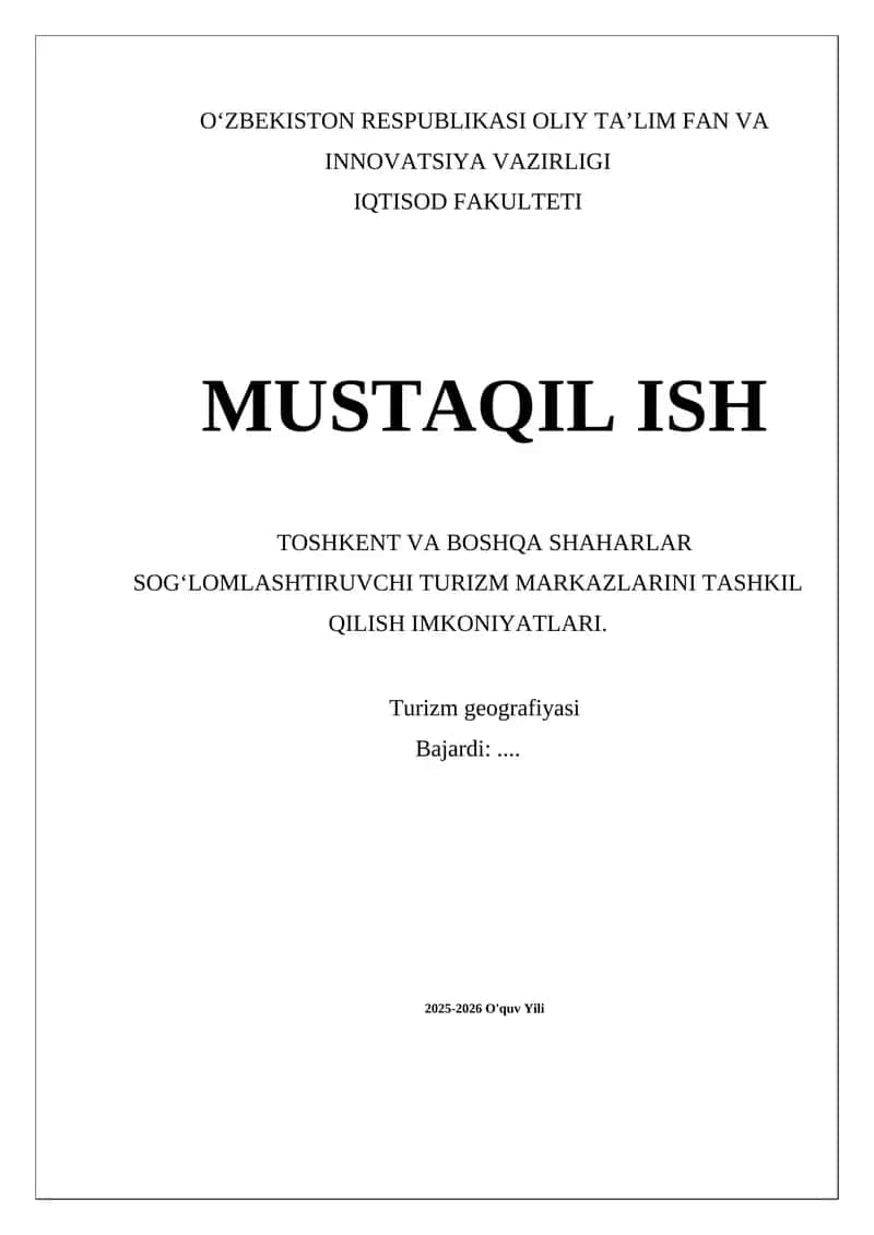 Sog‘lomlashtiruvchi turizm markazlari