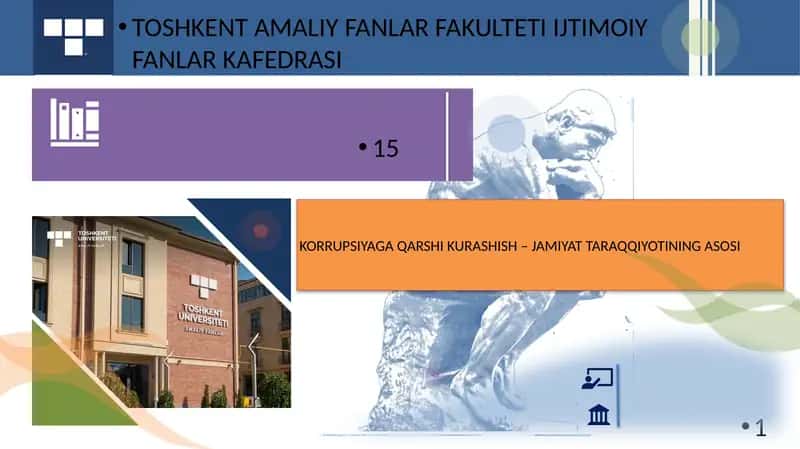 KORRUPSIYAGA QARSHI KURASHISH – JAMIYAT TARAQQIYOTINING ASOSI