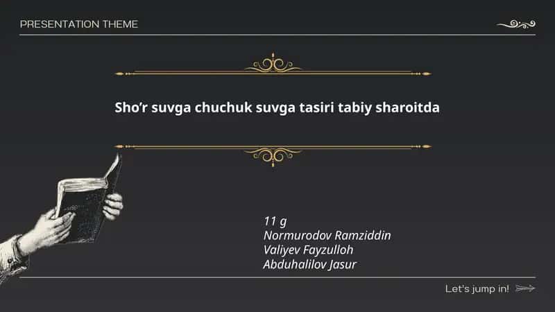 Sho'r suvga chuchuk suvga tasiri tabiy sharoitda