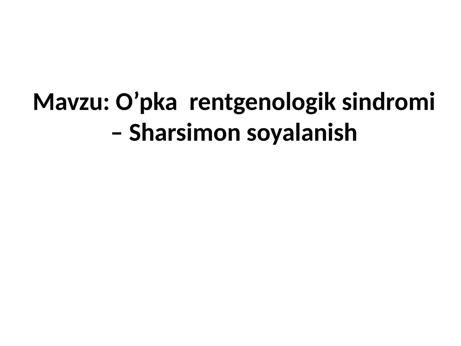 O’pka rentgenologik sindromi – Sharsimon soyalanish