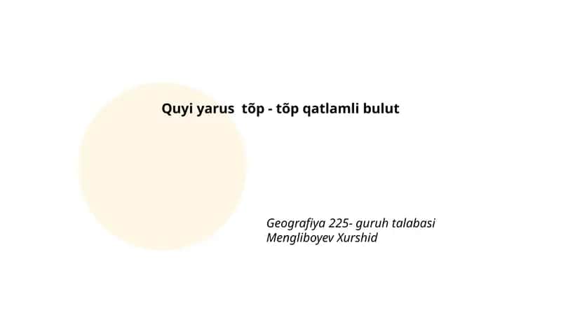 Quyi yarus to'p-to'p qatlamli bulut