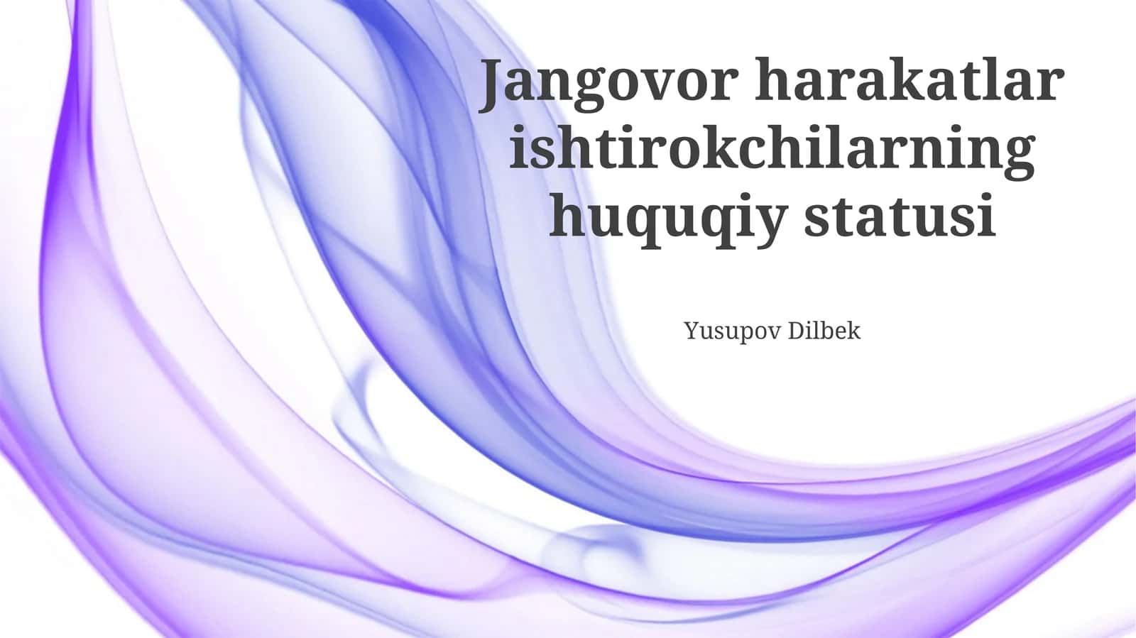 Jangovor harakatlar ishtirokchilarning huquqiy statusi