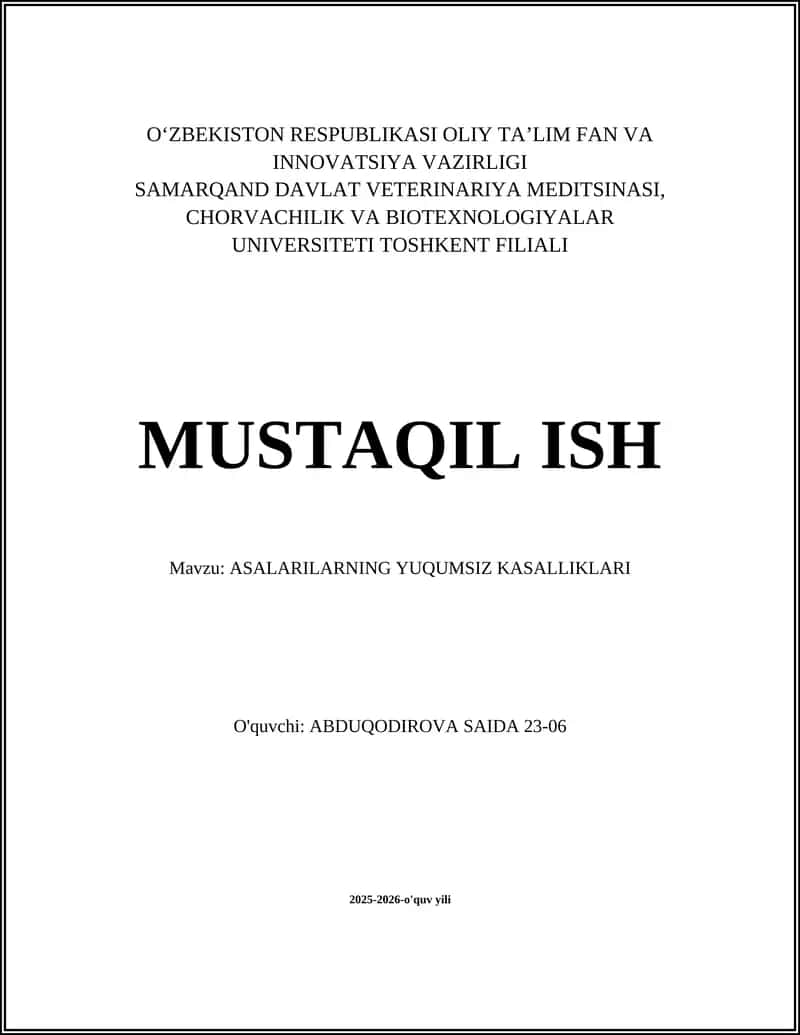 Pestitsid va boshqa kimyoviy zaharlanish