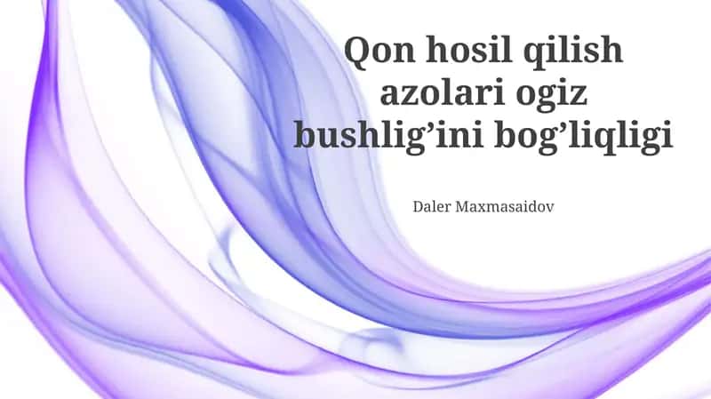 Ogʻiz boʻshligʻi va reproduktiv organlar oʻrtasidagi bogʻliqlik