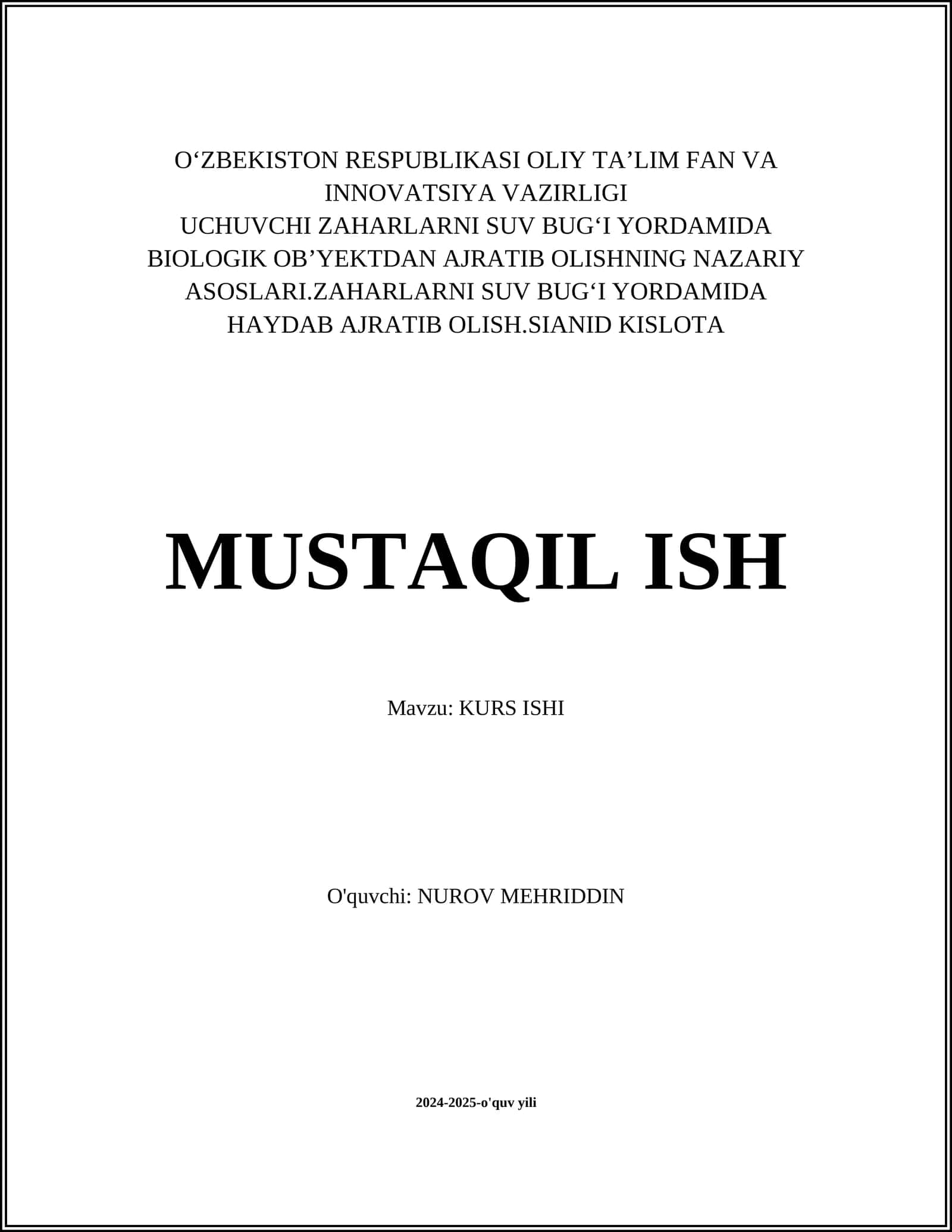 MUSTAQIL ISH