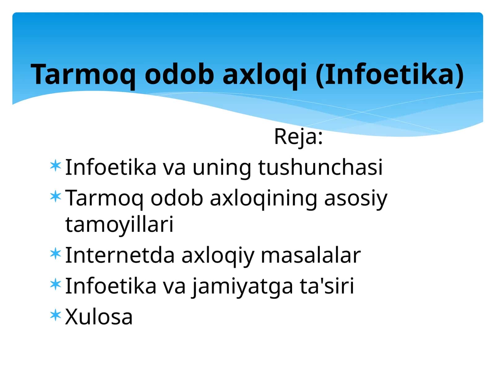 Tarmoq odob axloqi (Infoetika)