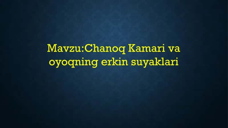anatomiya oyoq suyaklari