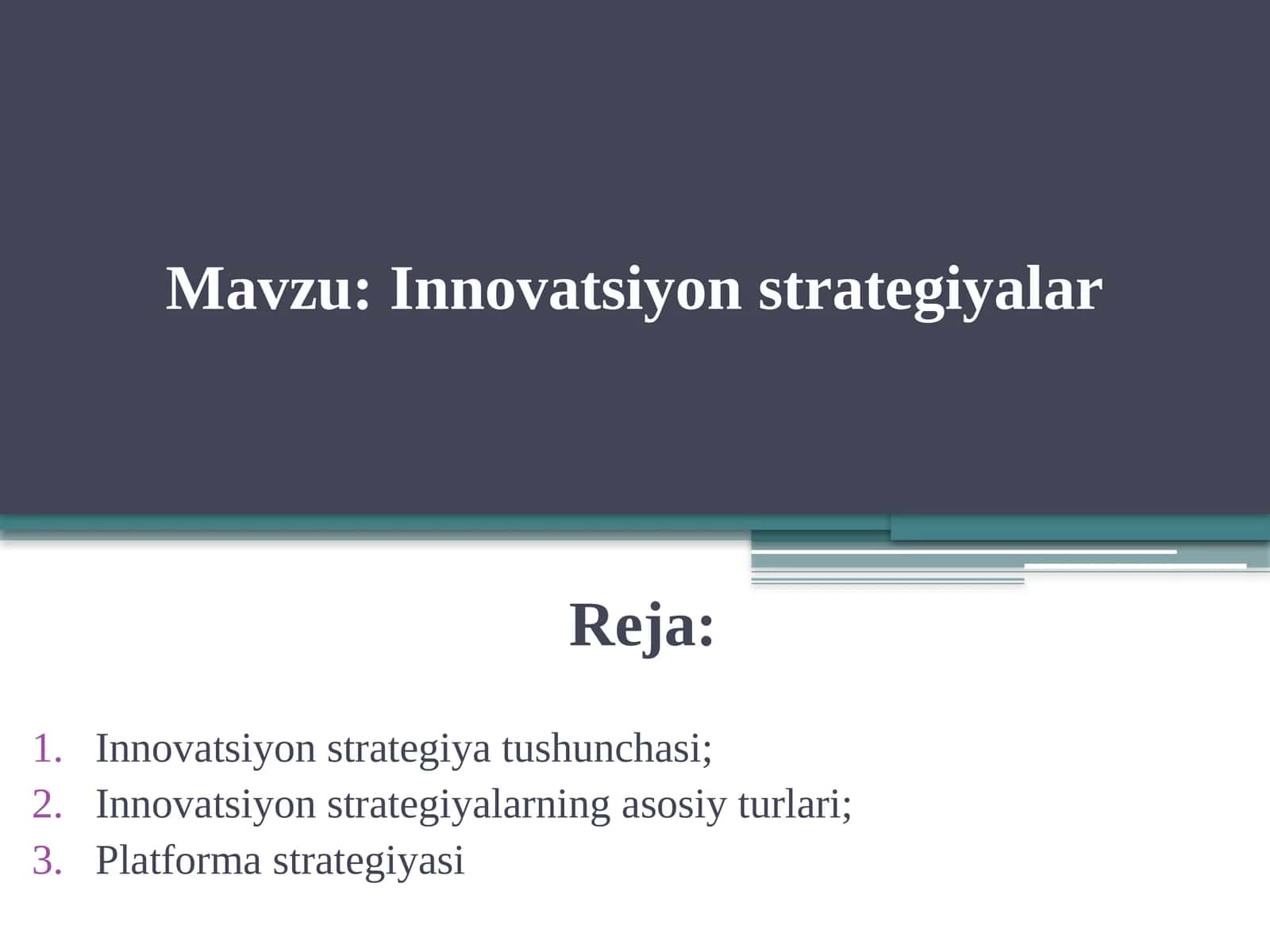 Innovatsiyon strategiyalar