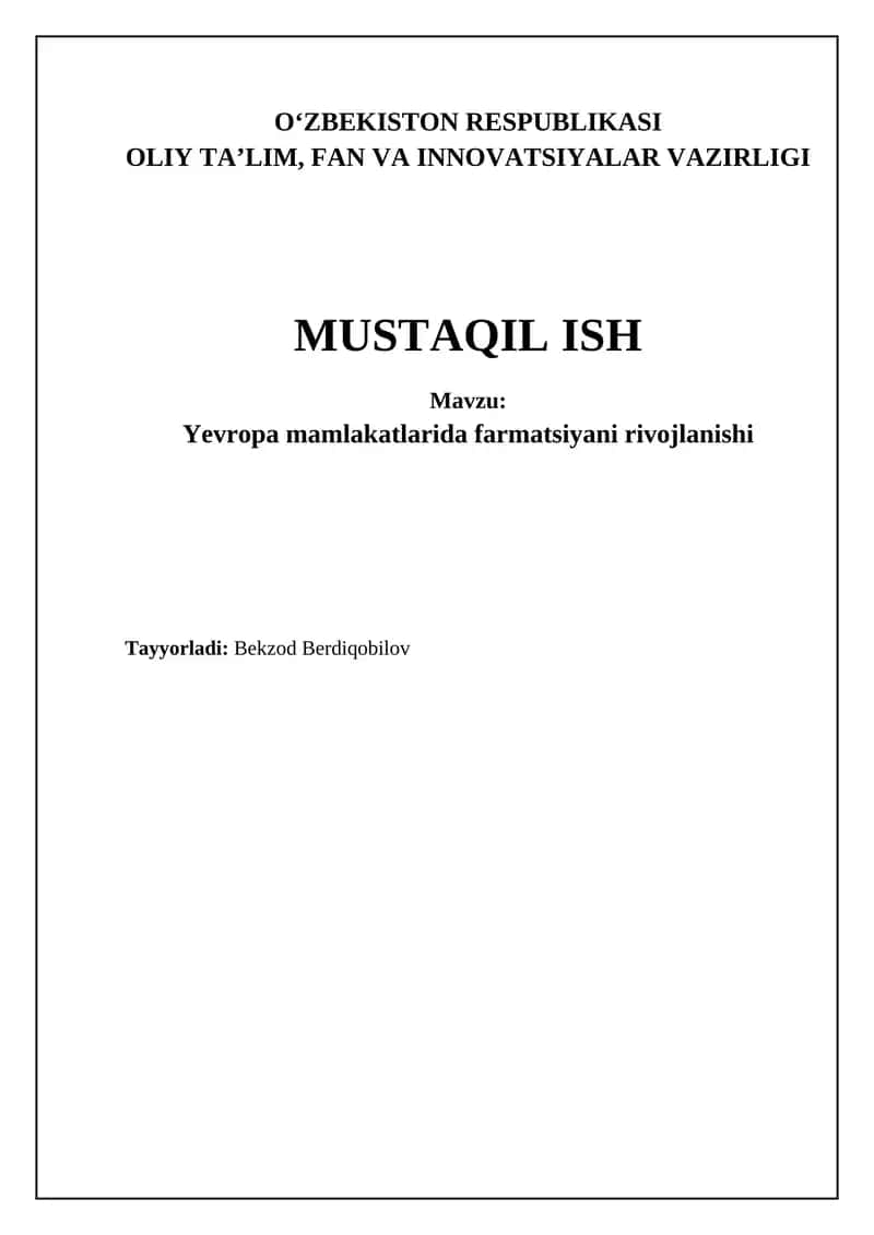 Farmatsevtika sohasi