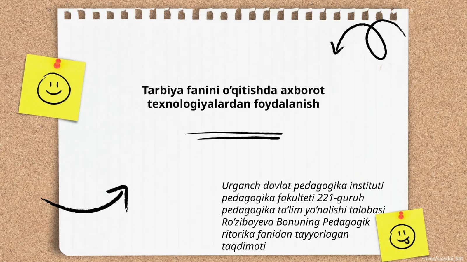 Pedagogik ritorika fanidan tayyorlagan taqdimoti