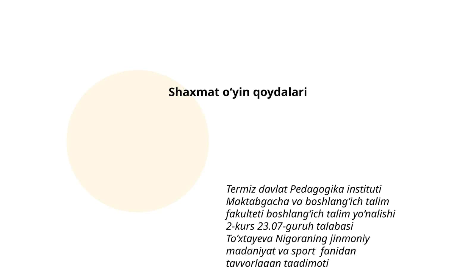 Shaxmat oʻyin qoydalari
