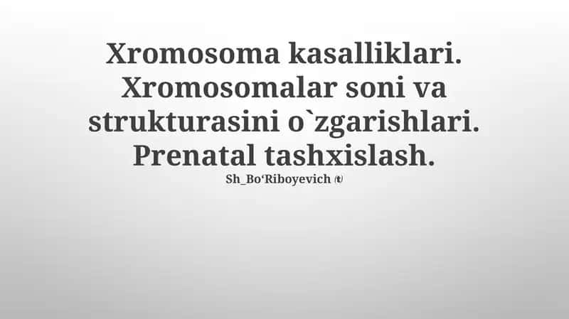 Xromosoma kasalliklari