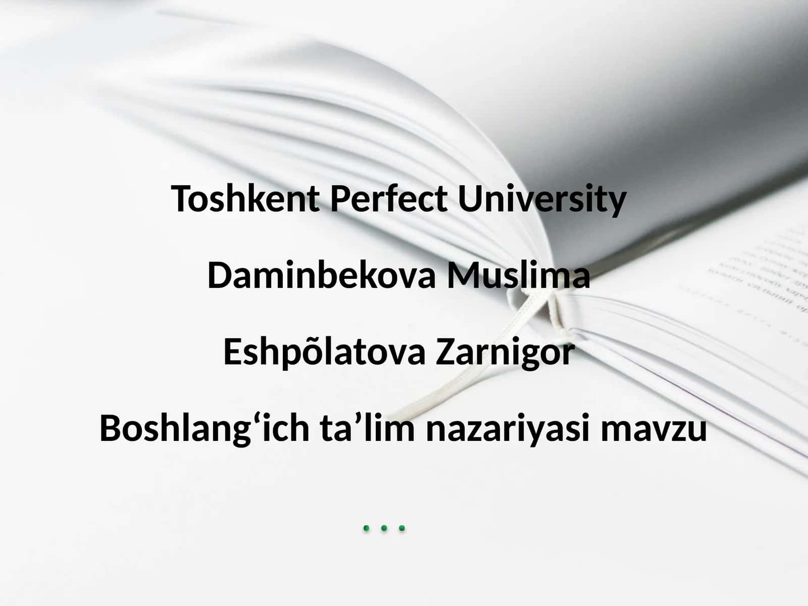 Boshlangʻich taʼlim nazariyasi mavzu